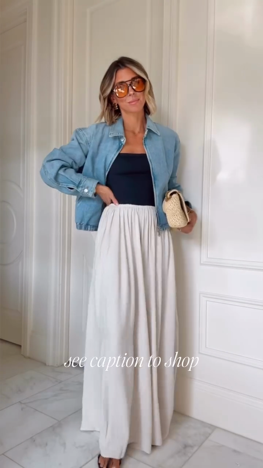 Light Blue Denim Bomber Jacket