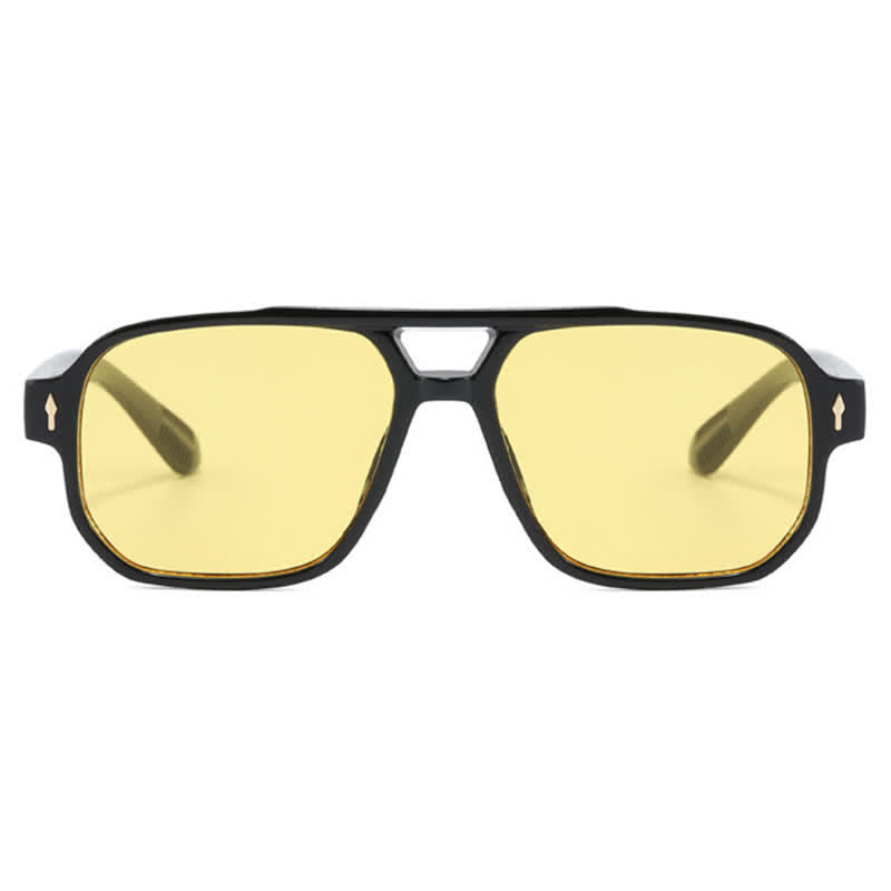Spykay™ SG60754 Geometric Frame Double Bridges Vintage Sunglasses