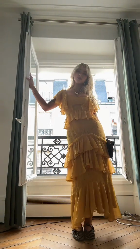 Mustard Yellow Ruffled Maxi Dress