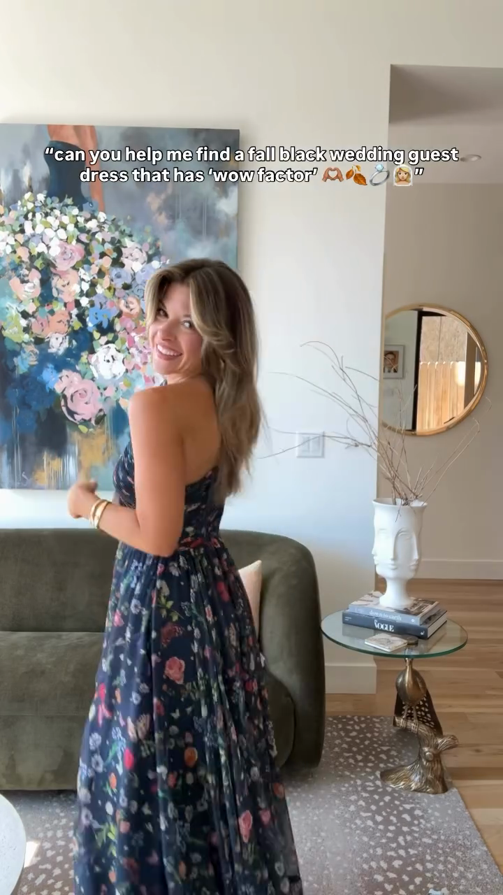 Navy Floral One - Shoulder Maxi Dress