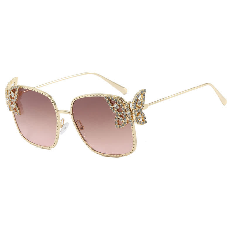 Spykay™ SG60849 Square Frame Butterfly Decor Oversized Sunglasses