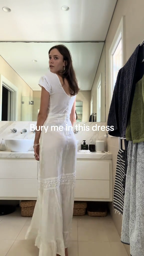 White Crochet - Trimmed Maxi Dress