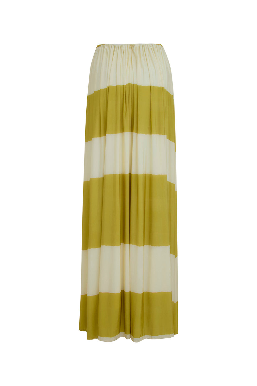 Yellow and White Striped  Ruffle Maxi Dress Set