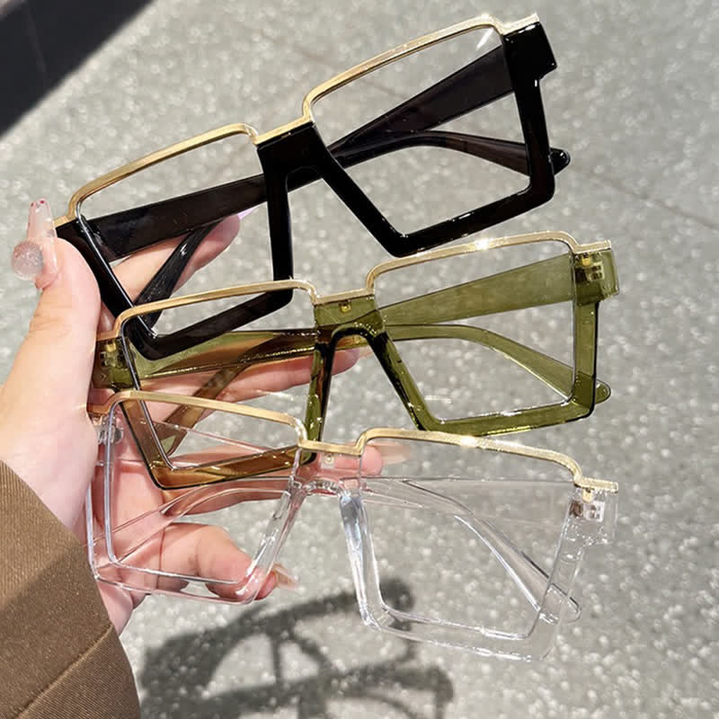 Spykay™ EG26785 Square Frame Trendy Semi-Rimless Anti-blue Light Glasses