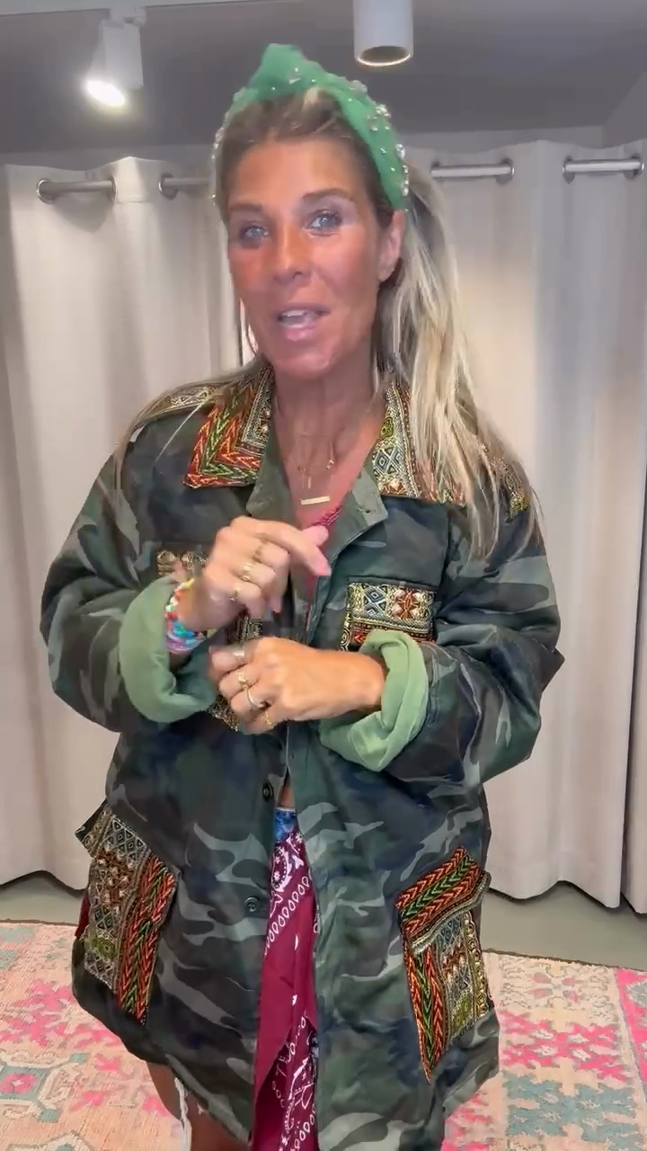 Embroidered Camouflage Jacket