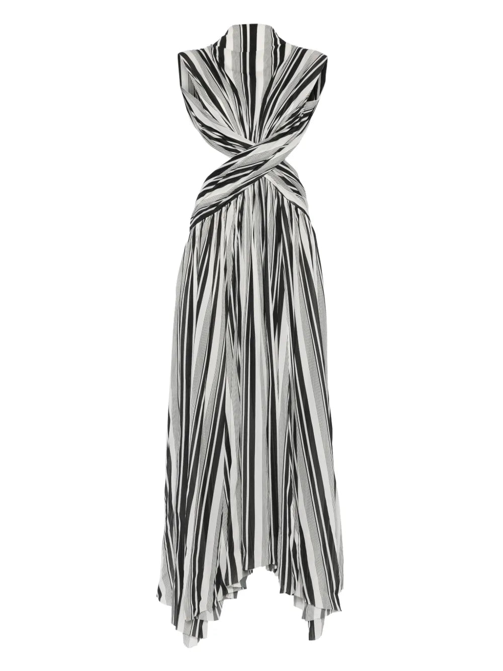 Sage Green Spaghetti - Strap Belted Midi Dress