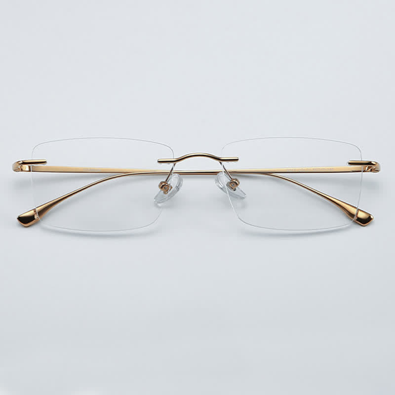 Spykay™ EG26723 Titanium Rectangle Frame Anti-blue Light Hipster Rimless Glasses