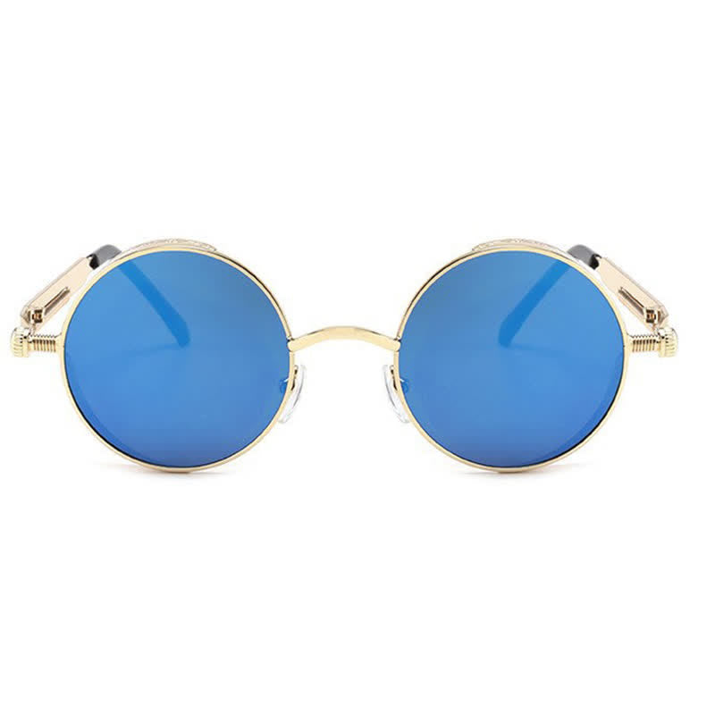 Spykay™ SG60945 Retro Punk Round Frame Spring Temples Sunglasses