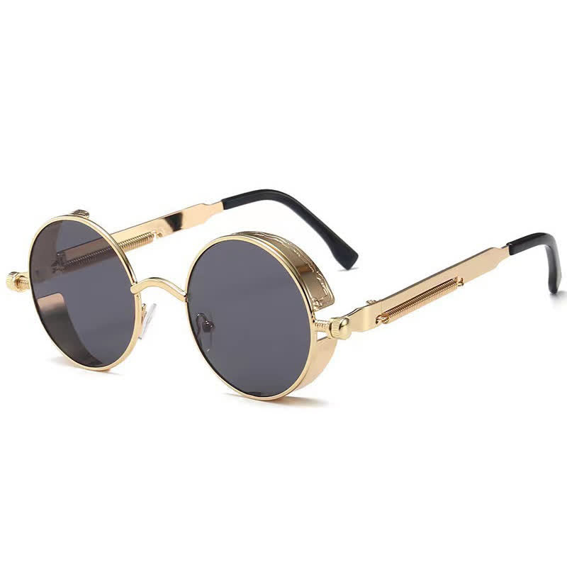Spykay™ SG60945 Retro Punk Round Frame Spring Temples Sunglasses