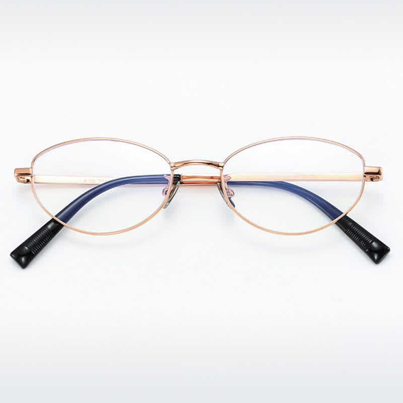 Spykay™ EG26805 Lightweight Retro Oval Titanium Frame Anti-blue Light Glasses