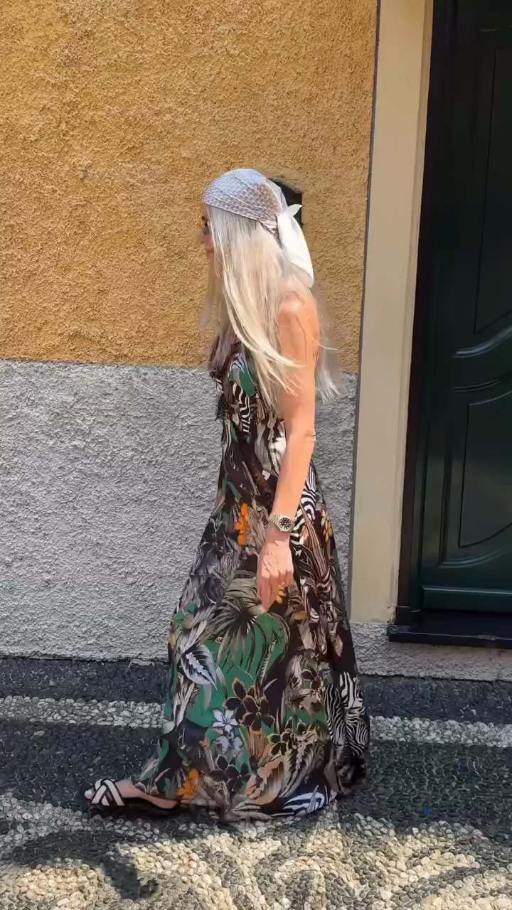Exotic Print Maxi Dress