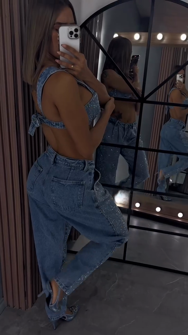 Sparkling Denim Two - Piece Set