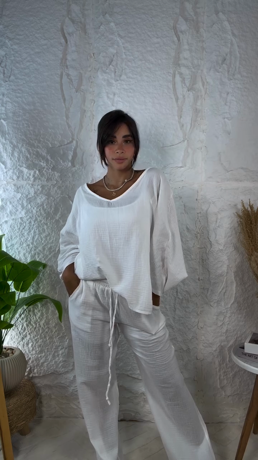 Linen Top and Pants Set