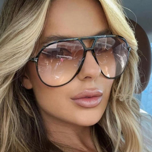 Spykay™ SG60858 Double Bridges 'T' Design Oversized Frame Hipster Aviator Sunglasses