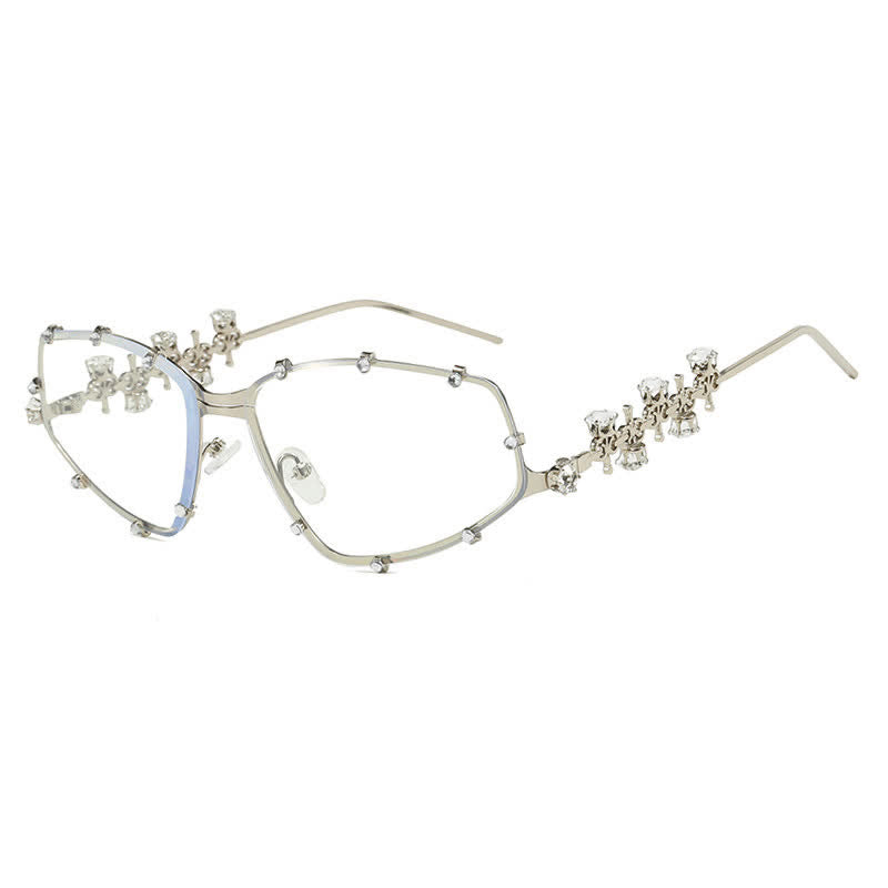 Spykay™ EG26751 Rhinestone Decor Geometric Frame Hipster Y2K Glasses