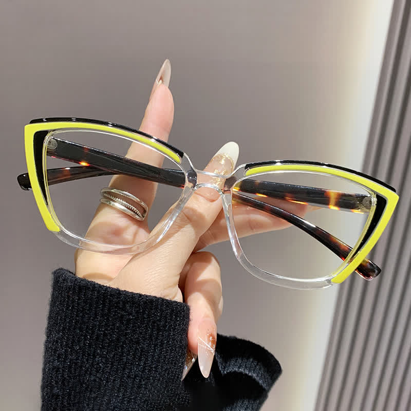 Spykay™ EG26814 Fashion Colorblock Butterfly Frame Anti-blue Light Glasses