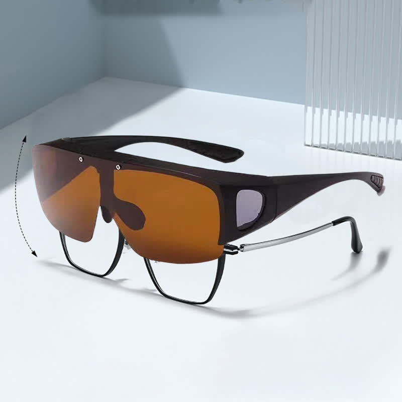 Spykay™ SG60962 Fit Over Glasses Clip-On Lenses Polarized Sunglasses for Driving&Cycling