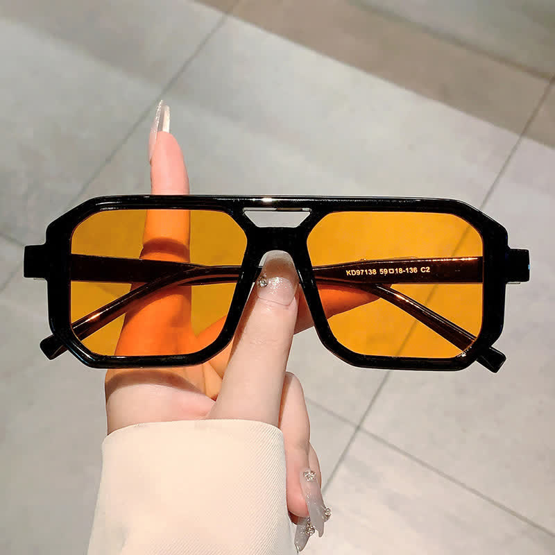 Spykay™ SG60742 Double Bridges Geometric Frame Driving Sunglasses