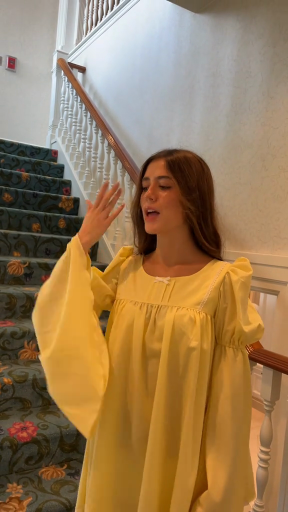 Yellow Bell Sleeve Baby Doll Dress