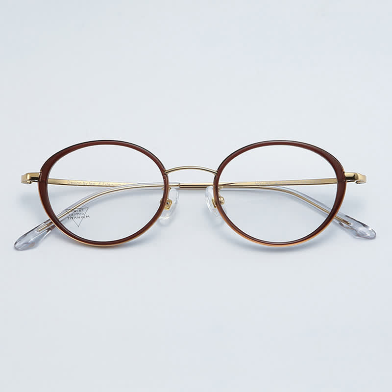 Spykay™ EG26720 Titanium Round Frame Anti-blue Light Hipster Glasses