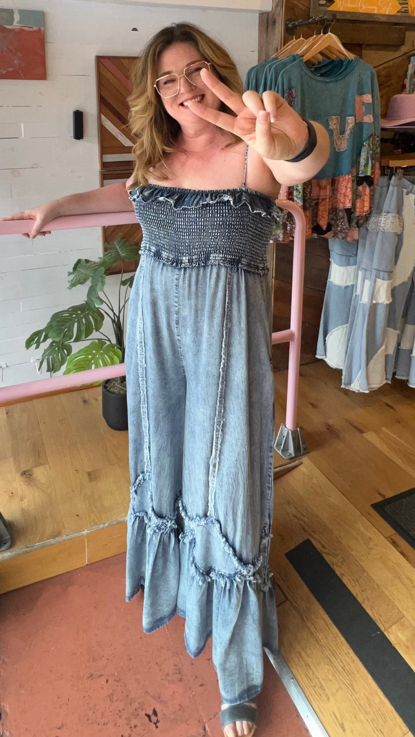 Light Blue Denim Jumpsuit