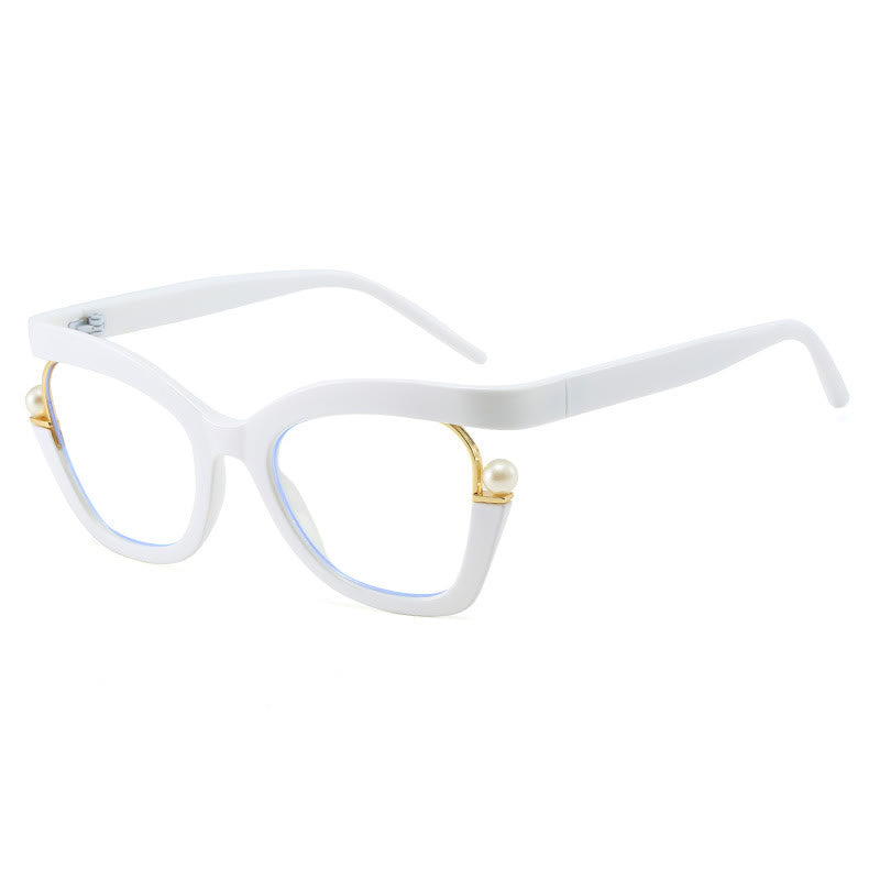 Spykay™ EG26758 Anti-blue Light Pearl Decor Irregular Oversized Eyeglasses