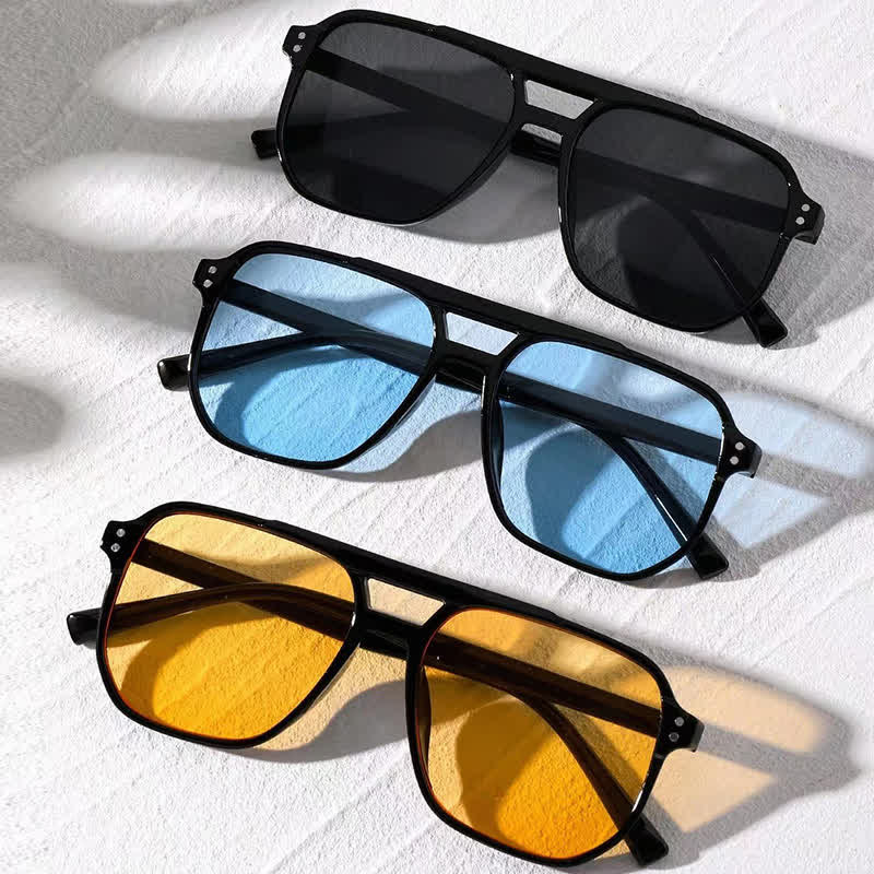 Spykay™ SG60735 Vintage Double Bridges Tinted Aviator Sunglasses