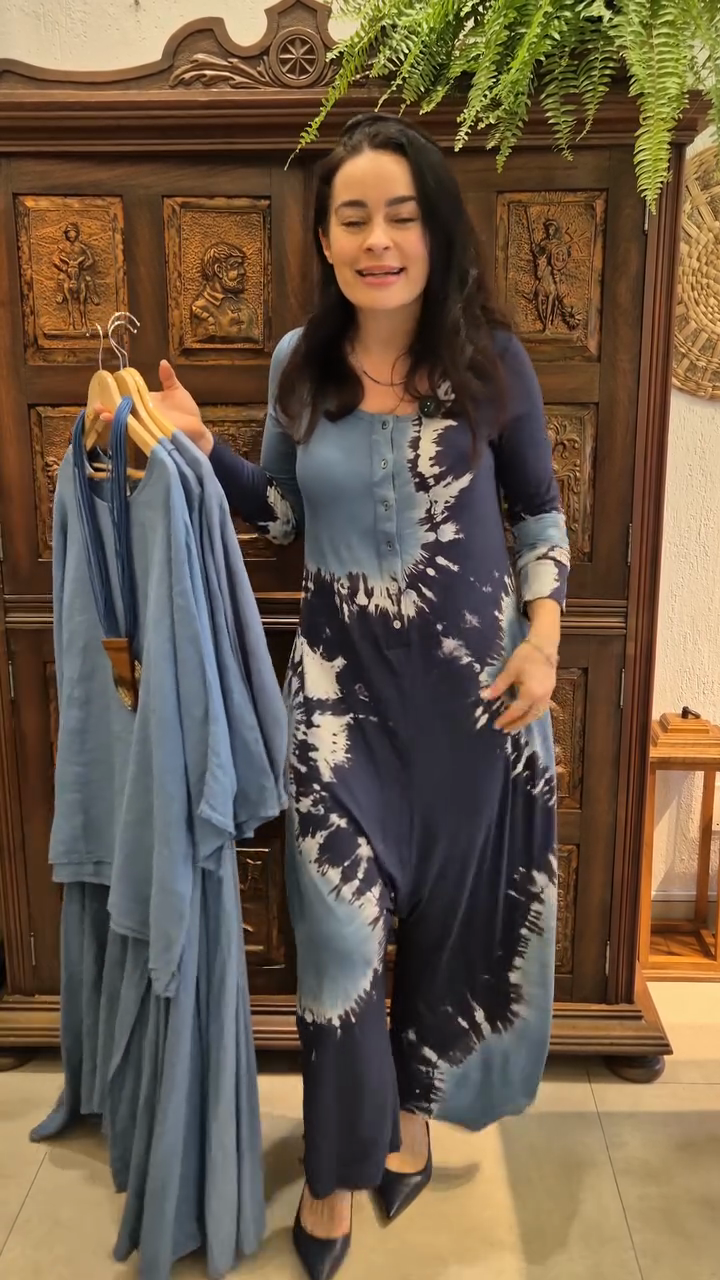 Blue Tie - Dye Jumpsuit