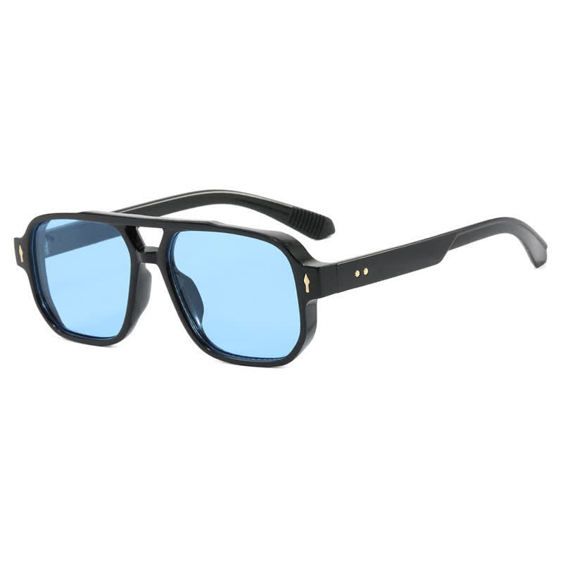 Spykay™ SG60754 Geometric Frame Double Bridges Vintage Sunglasses