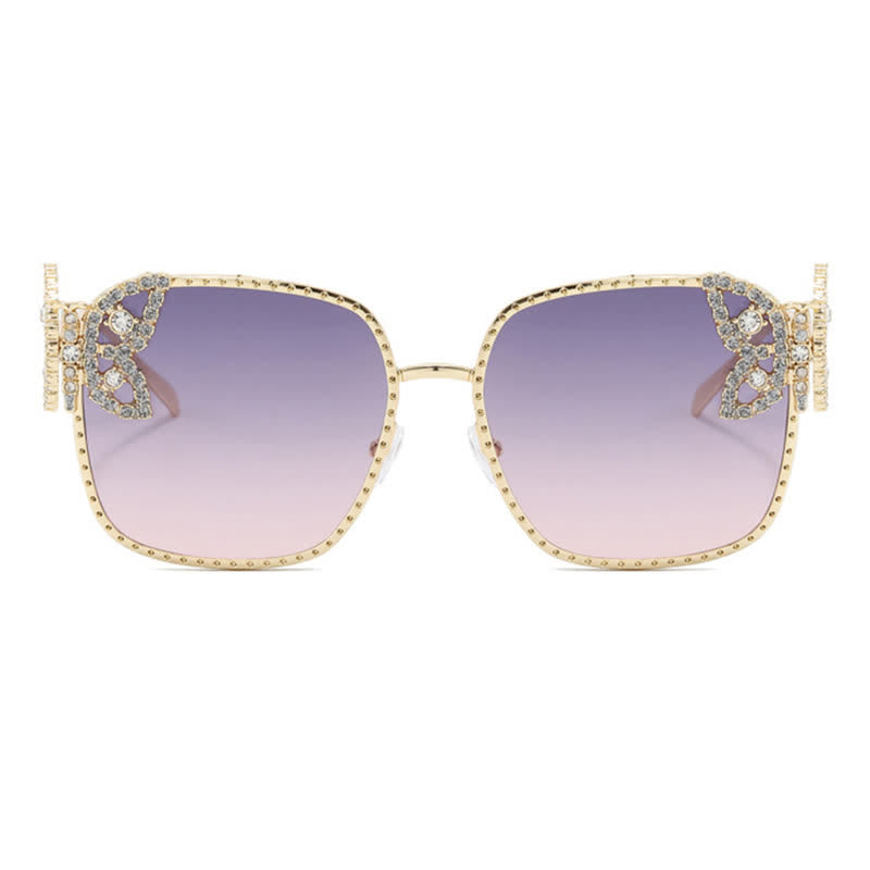 Spykay™ SG60849 Square Frame Butterfly Decor Oversized Sunglasses
