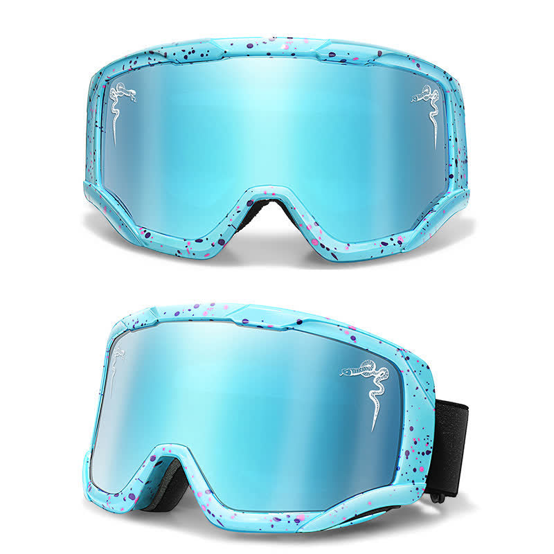 Spykay™ SG61043 Unisex Snake Printed Anti-Fog Color Ski Goggles for Outdoor Activities