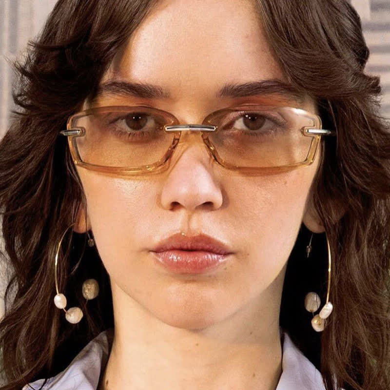 Spykay™ SG60850 Y2K Rimless Rectangle Frame Sunglasses