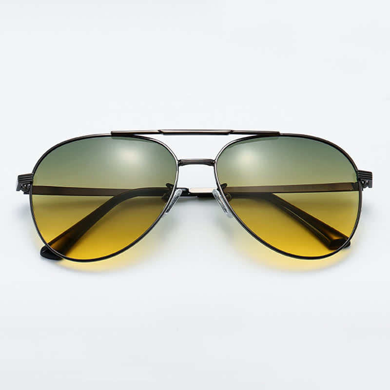 Spykay™ SG60936 Double Bridges Polarized Photochromic Aviator Sunglasses for Driving