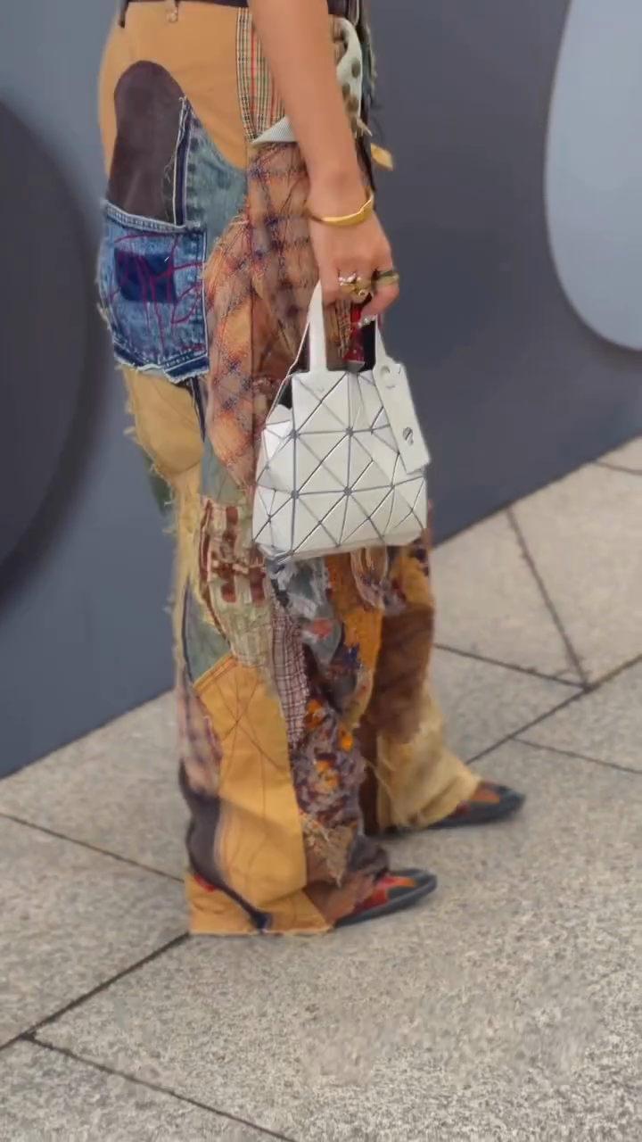 Patchwork Wide - Leg Pants