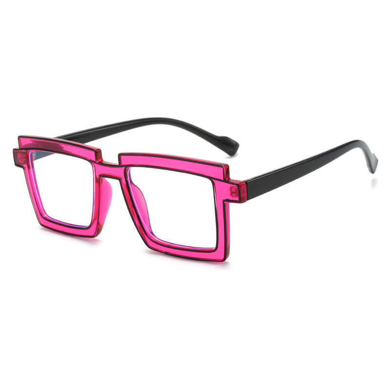 Spykay™ EG26813 Fluorescent Colorblock Square Frame Anti-blue Light Glasses