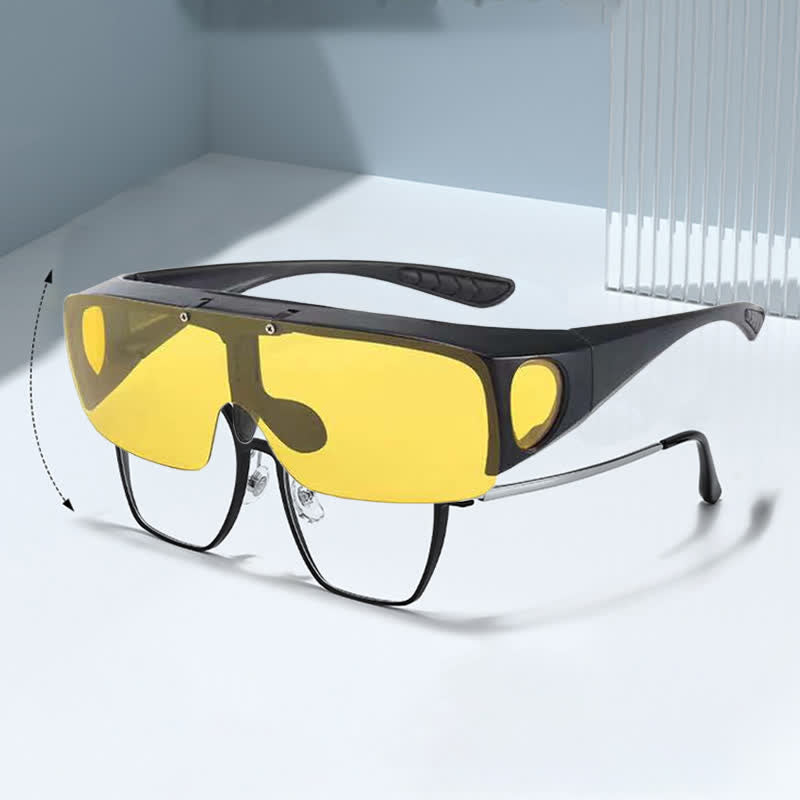 Spykay™ SG60962 Fit Over Glasses Clip-On Lenses Polarized Sunglasses for Driving&Cycling
