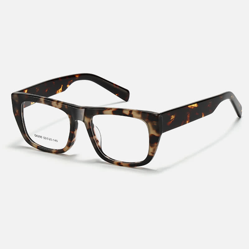 Spykay™ EG26818 Tortoise Shell Pattern Flat Top Square Frame Anti-blue Light Glasses