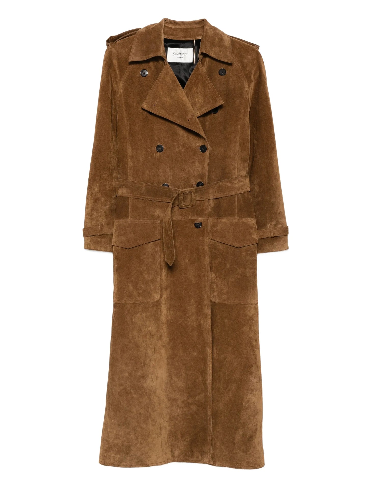 Brown Suede Trench Coat