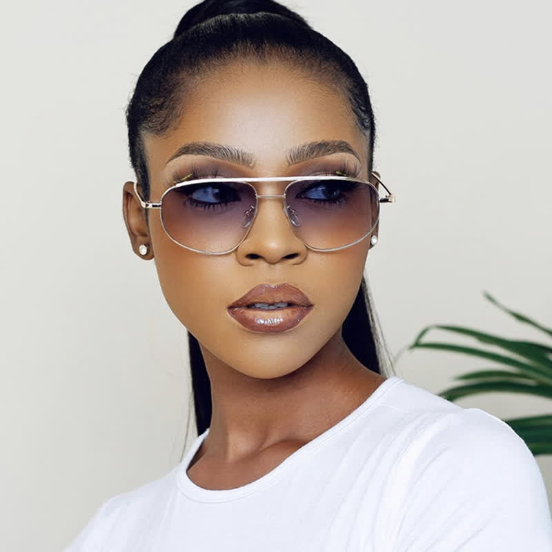Spykay™ SG60911 Double Bridges Hipster Aviator Sunglasses