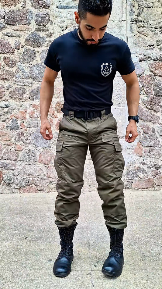 Olive Green Cargo Pants with Multiple Pockets