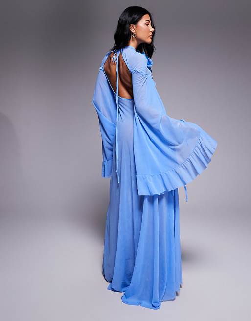 Sheer Ruffled Maxi Dress