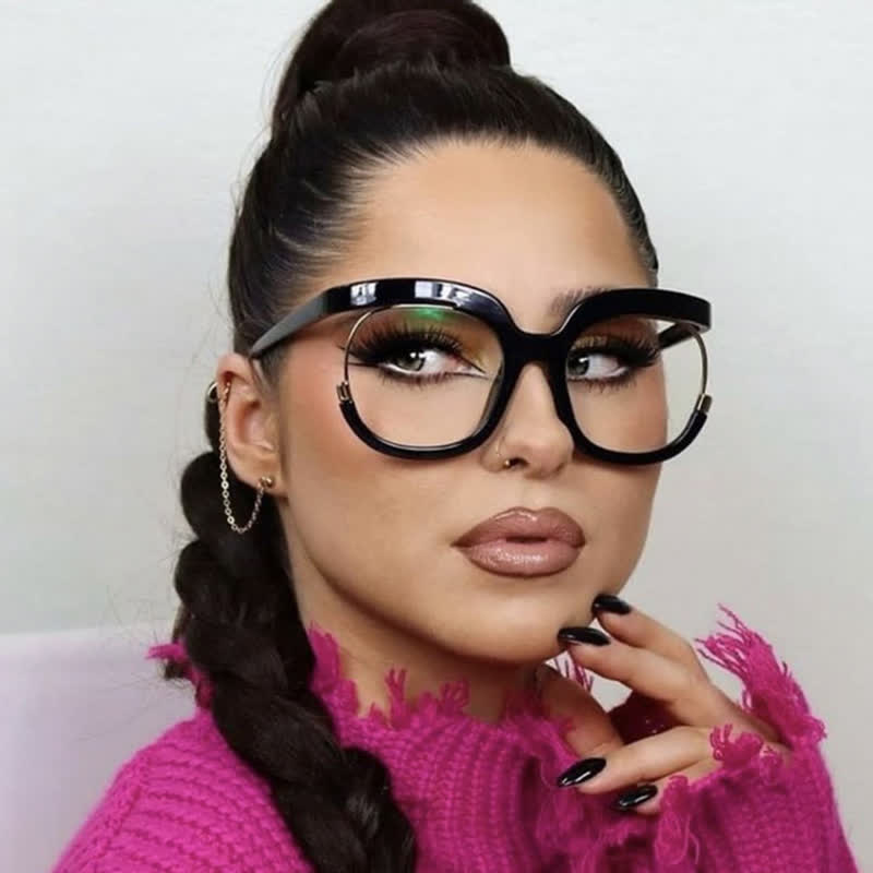 Spykay™ EG26670 Anti-blue Light Round Frames Owl Oversized Eyeglasses
