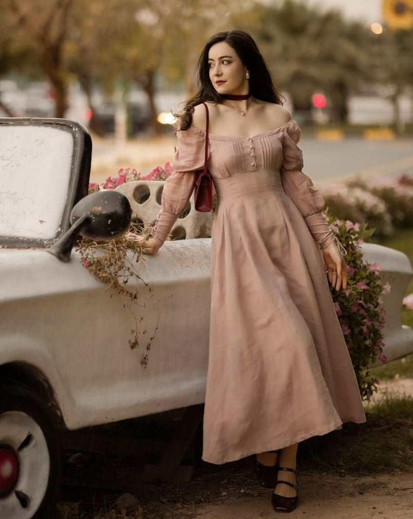 Square - Neck Long Dress