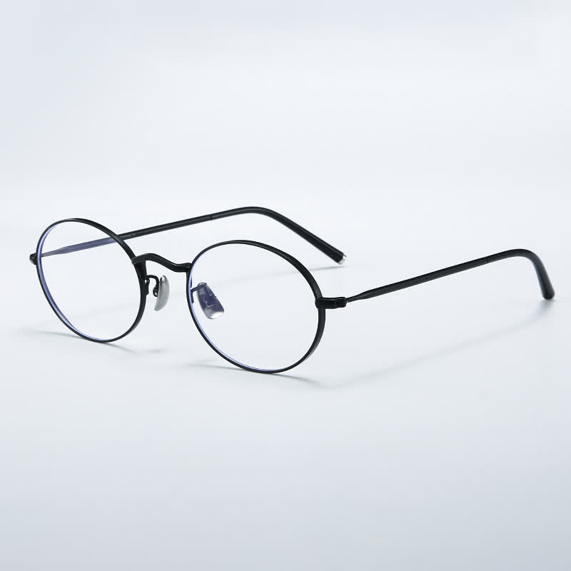Spykay™ EG26719 Hipster Titanium Oval Frame Anti-blue Light Glasses