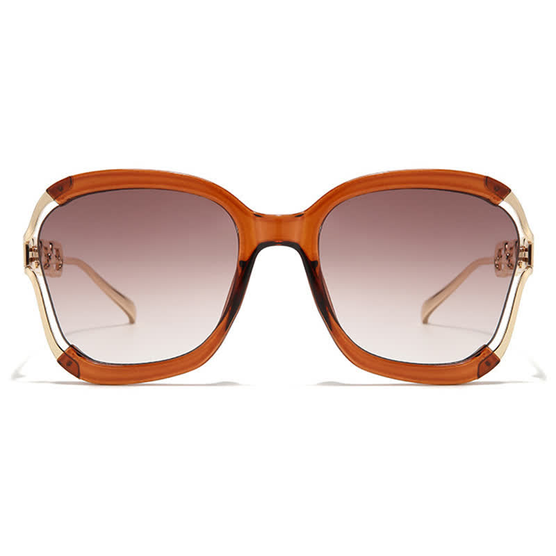 Spykay™ SG60860 Fashion Square Chain Temples Oversized Sunglasses