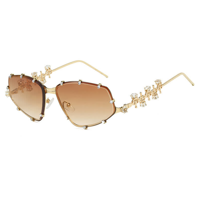 Spykay™ SG60830 Rhinestone Decor Geometric Frame Hipster Y2K Sunglasses