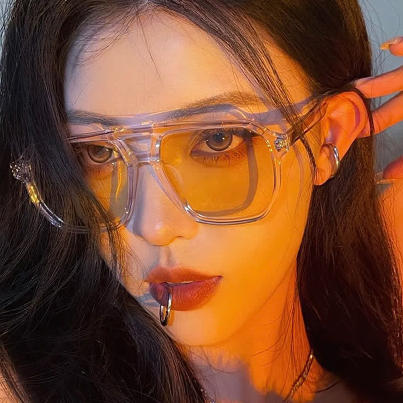 Spykay™ SG60709 Double Bridges Square Frames Oversized Sunglasses