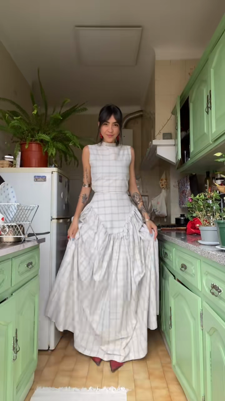 Plaid Sleeveless Maxi Dress