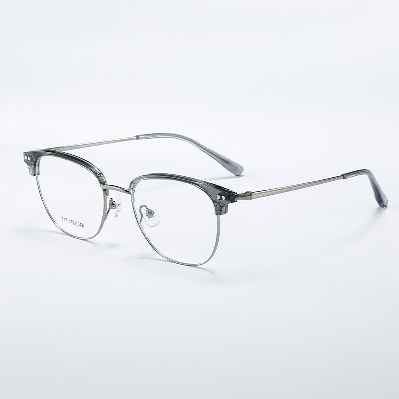 Spykay™ EG26739 Lightweight Square Titanium Frame Anti-blue Light Browline Glasses