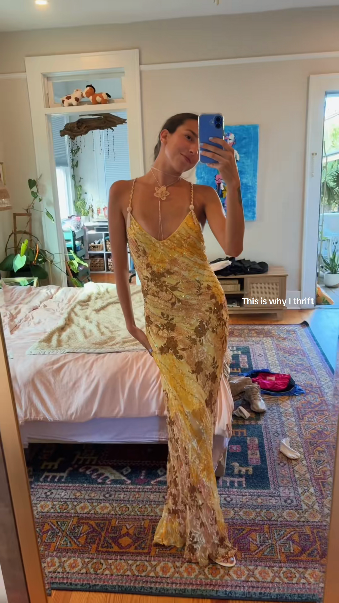 Yellow Floral Sequin Maxi Dress